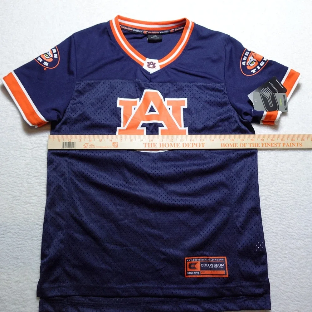 Colosseum Auburn Tigers Football Jersey Youth Large Navy Blue Orange COJF40844